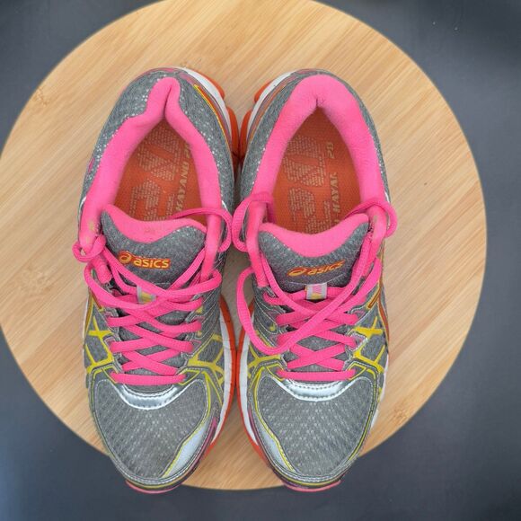 Asics Gel Kayano 20 20th Anniversary Orange Pink Gray Yellow Women’s Sz 7 - Picture 9 of 11